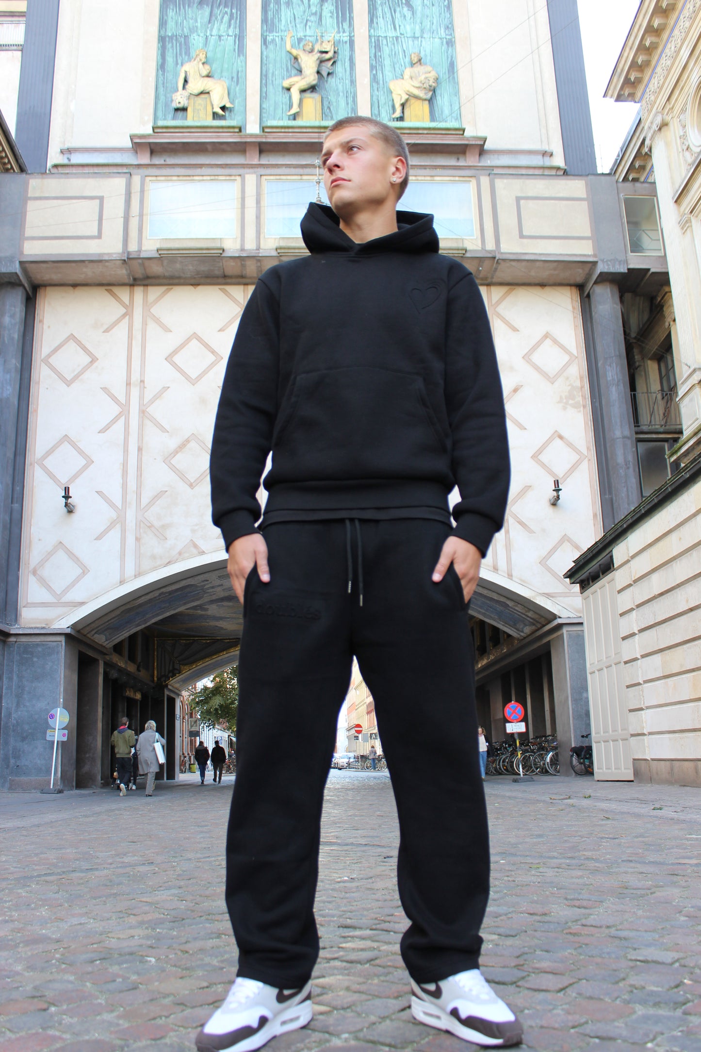 Embossed Joggingbukser Sort