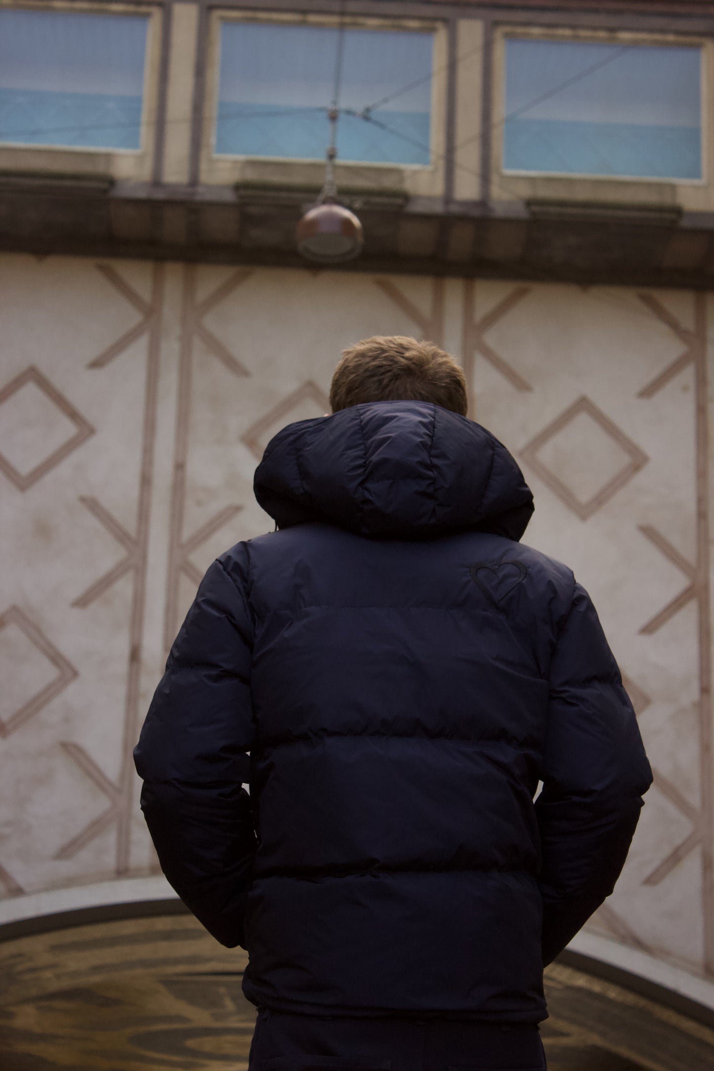 Pufferjacket with Heart - Dark Blue