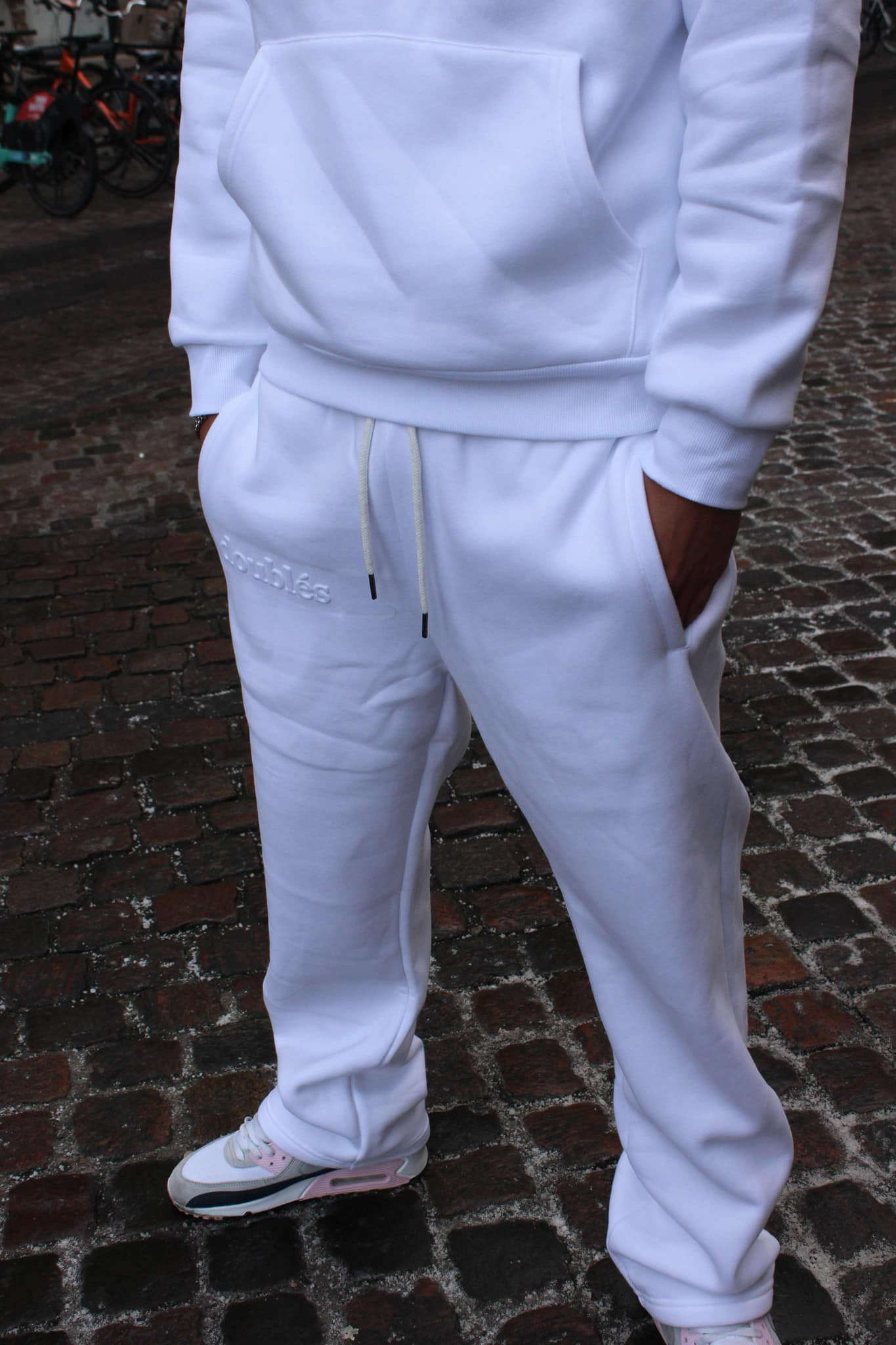 Embossed Joggingbukser Hvid