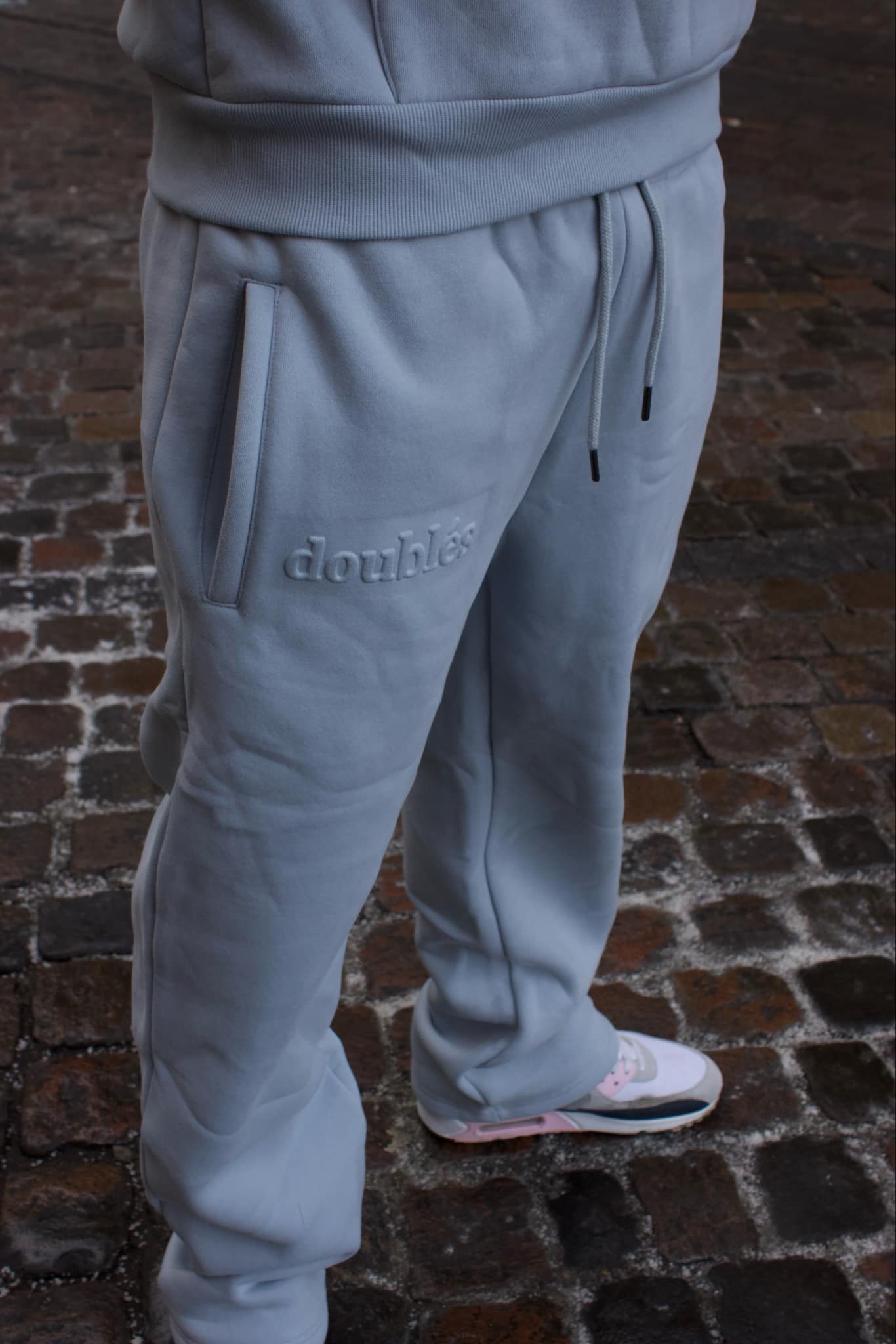 Embossed Joggingbukser Lyseblå