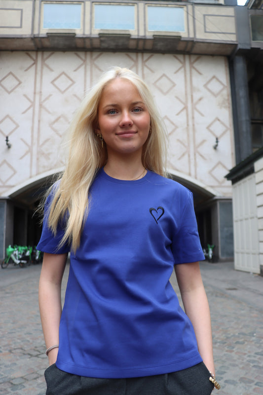 Heavyweight T Shirt til Kvinder - Blå