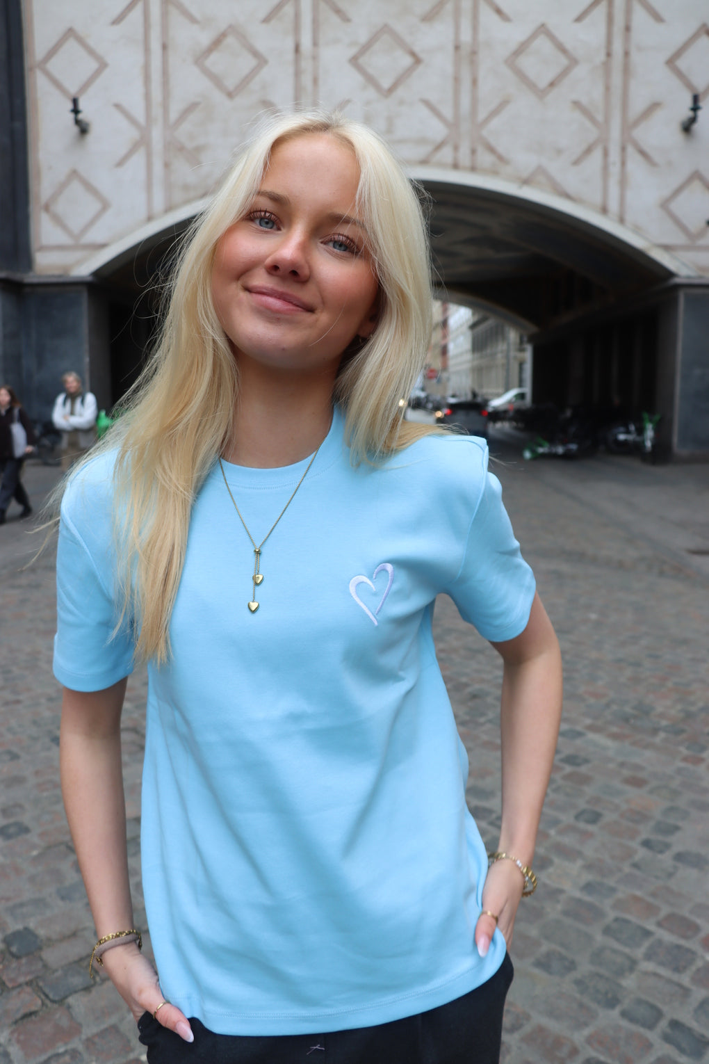 Heavyweight T Shirt til Kvinder - Lyseblå
