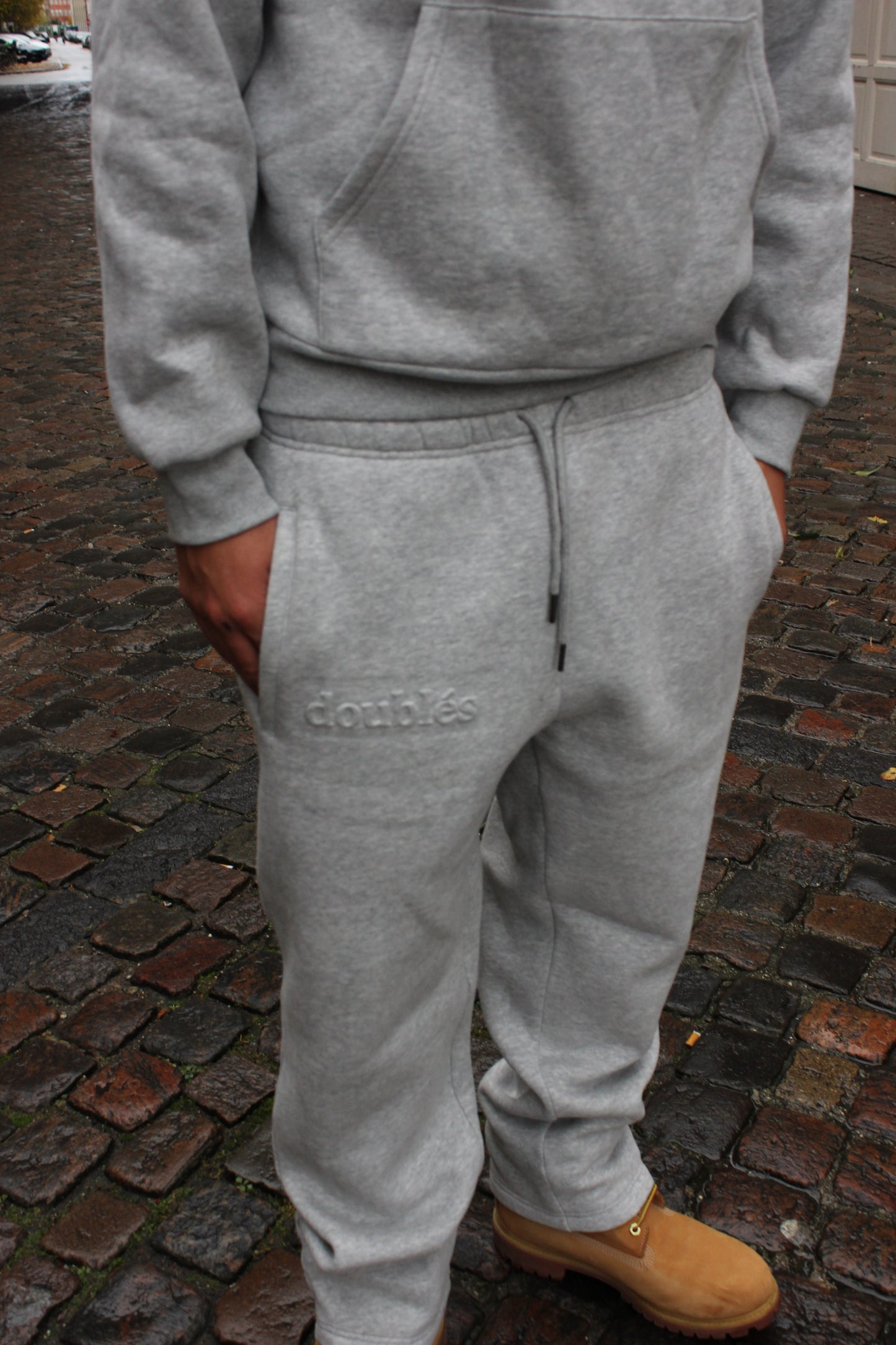Joggingsæt (Hoodie & Bukser) Lysegrå