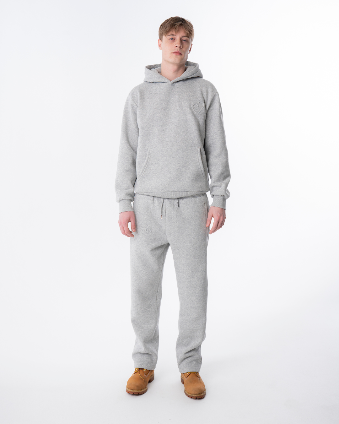 Embossed Jogging Pants - Light Grey