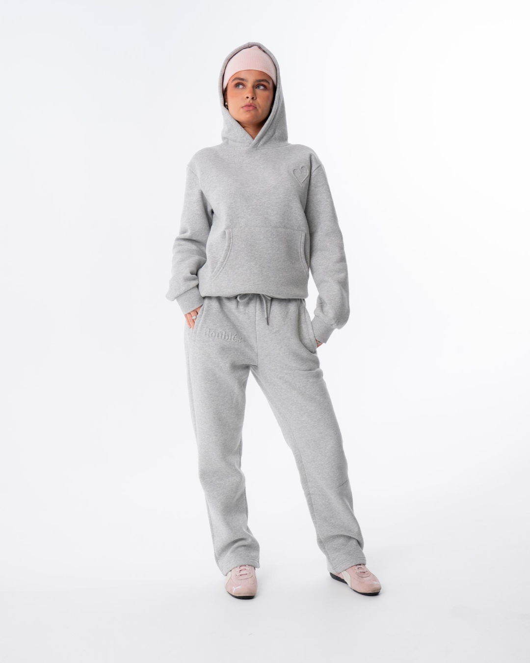 Embossed Hoodie - Light Grey - UNISEX