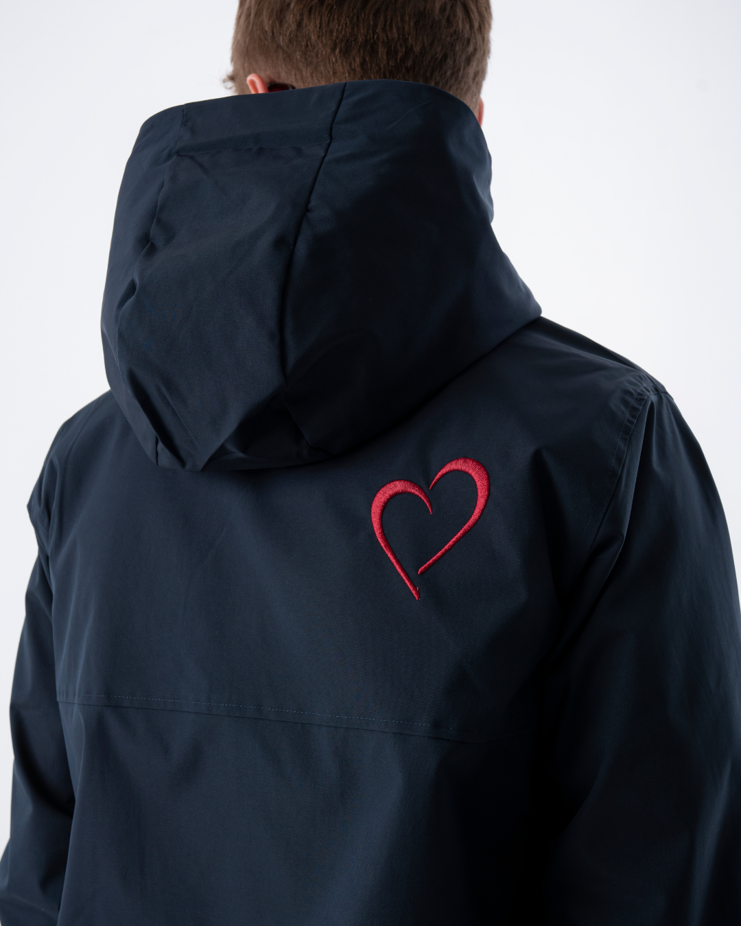 Windjacket with Red Heart - Dark Blue