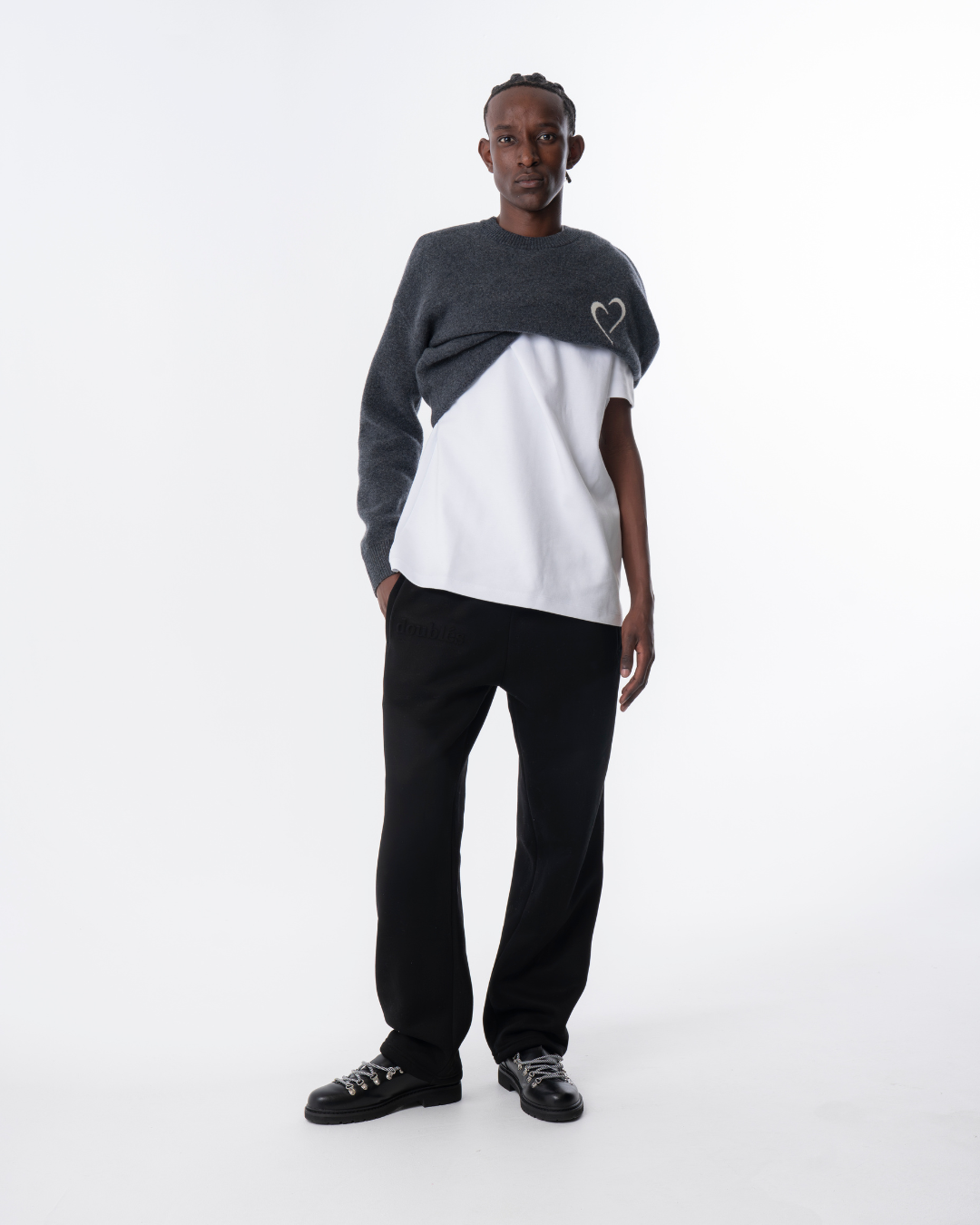 Embossed Jogging Pants - Black
