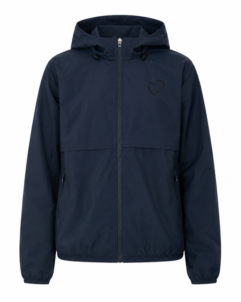 Windjacket med Hjerte Sort