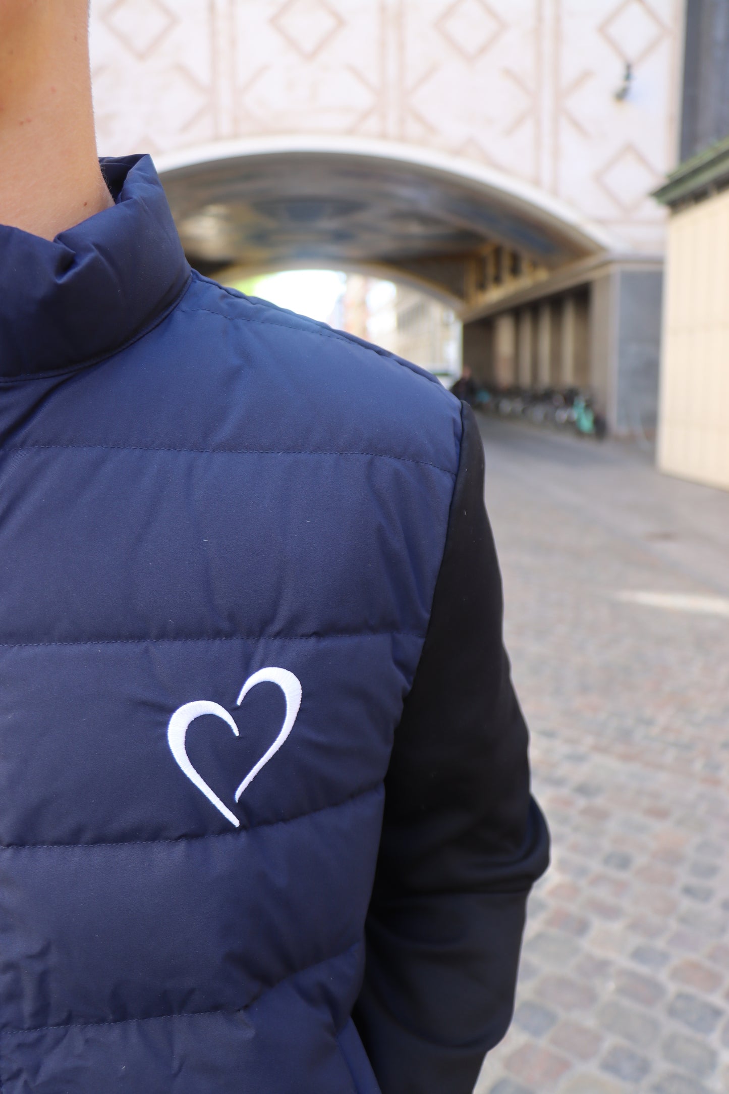 Spring Jacket White Heart - Dark Blue