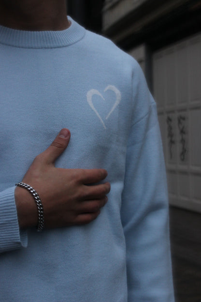 Soft Knit Sweater in Light Blue