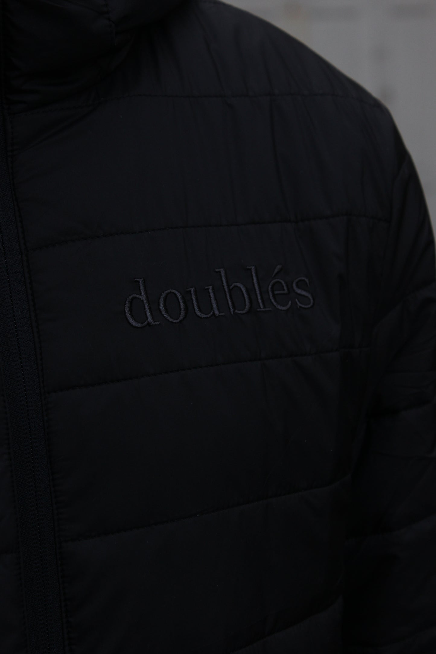 Down Jacket with Logo - Black